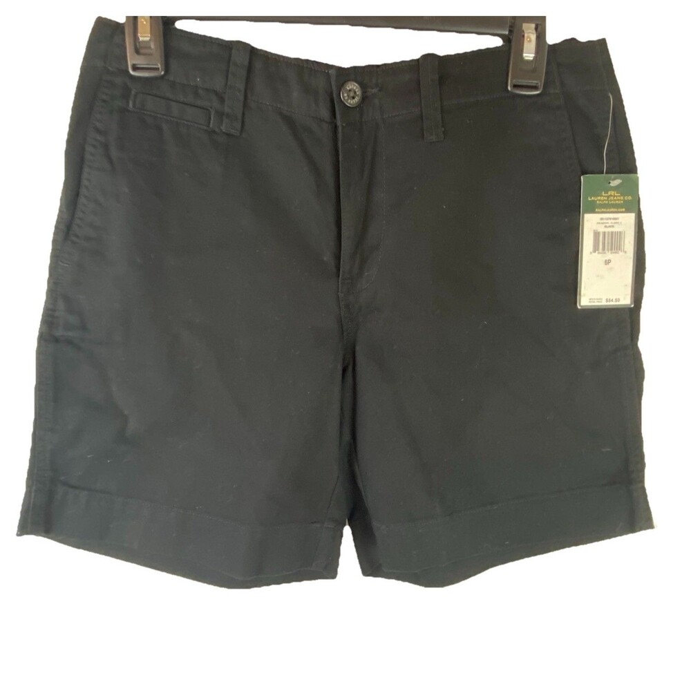 NWT Lauren Ralph Lauren Women’s Black Cotton Shorts Size Petite 6